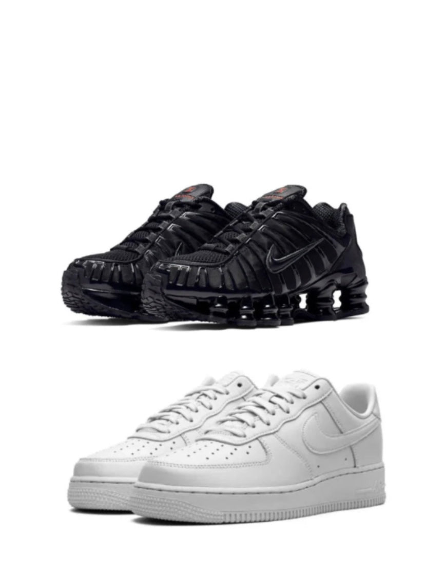 NIKE SHOX TL “BLAVK MAX ORANGE” X AIRFORCE 1