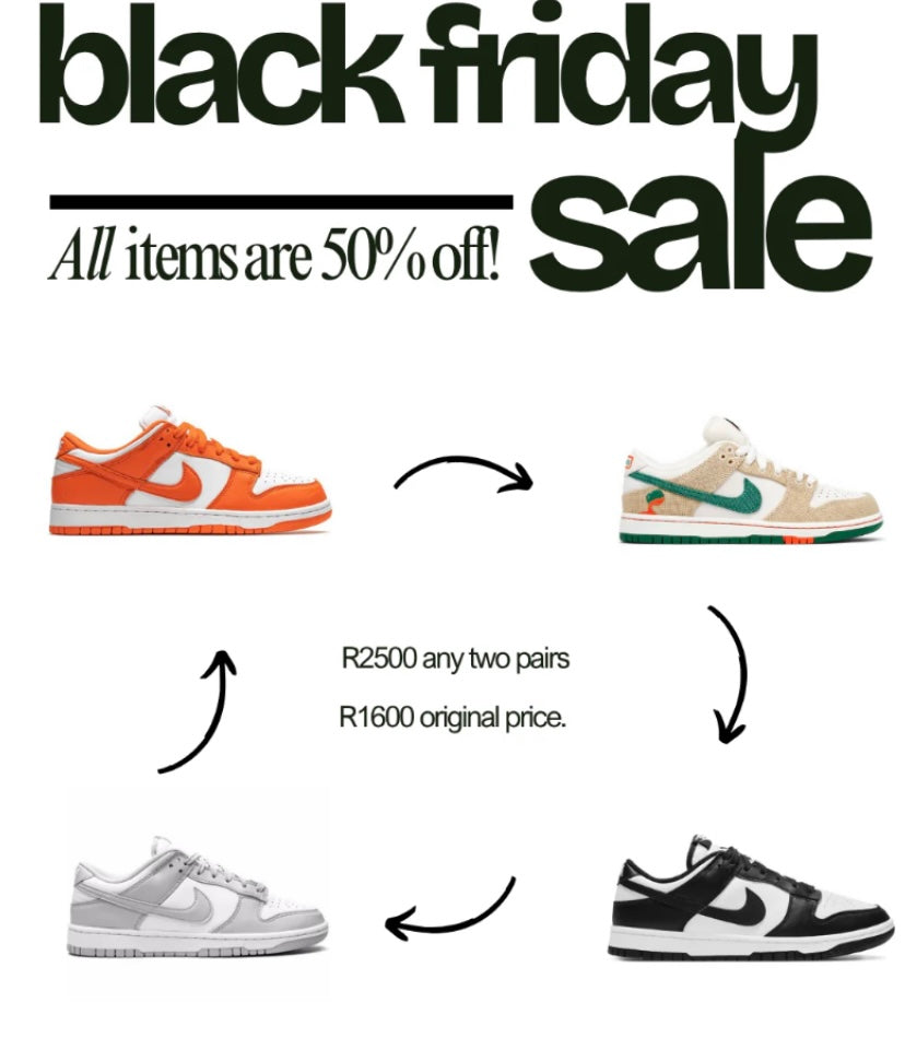 Any 2 Nike Dunk Low’s