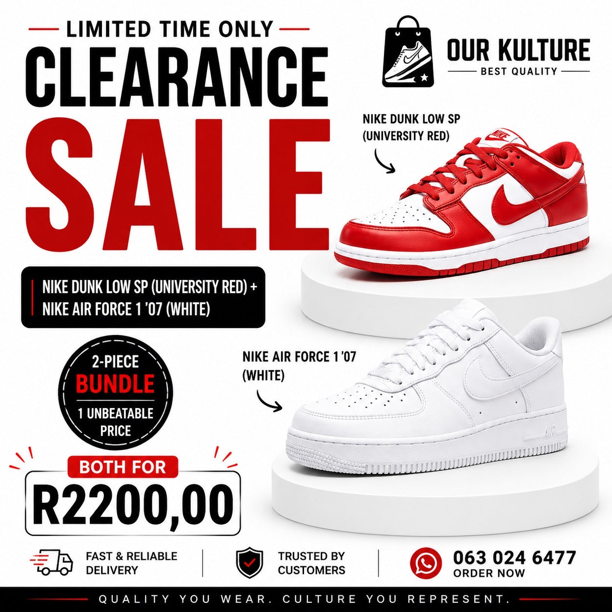 Nike Dunks Lows & Air Force 1s