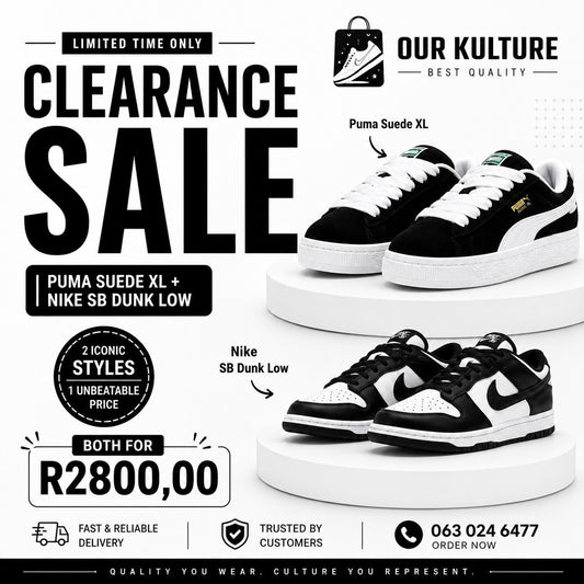 Puma XL & Nike Dunk Lows Combo Deal
