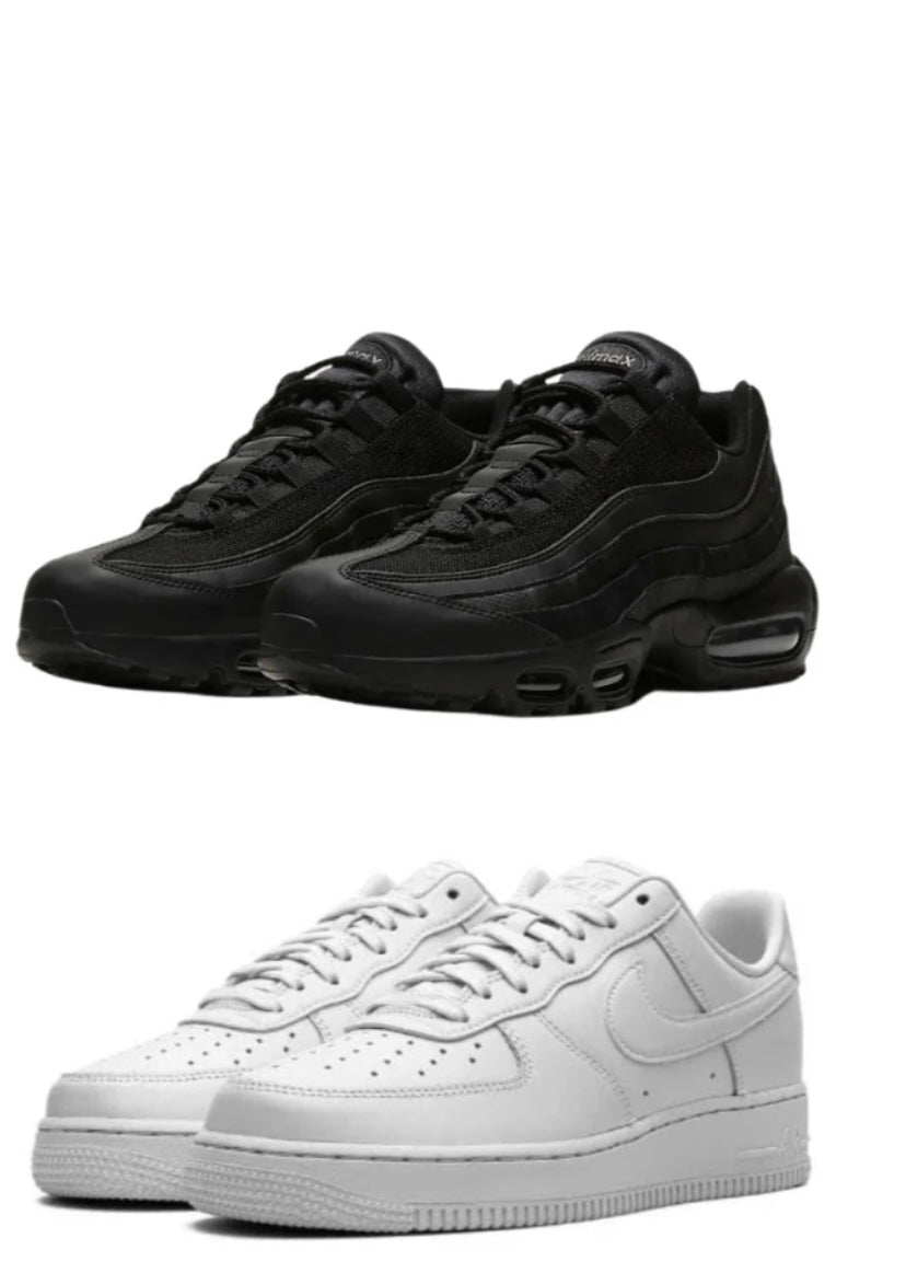 NIKE AIRMAX 95 ESSENTIAL “TRIPPLE BLACK” X AIRFORCE 1