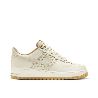 Nike Air Force 1 Low “NAI-KE” Roster Expands With A Cream-Colored, Partly-Woven Style